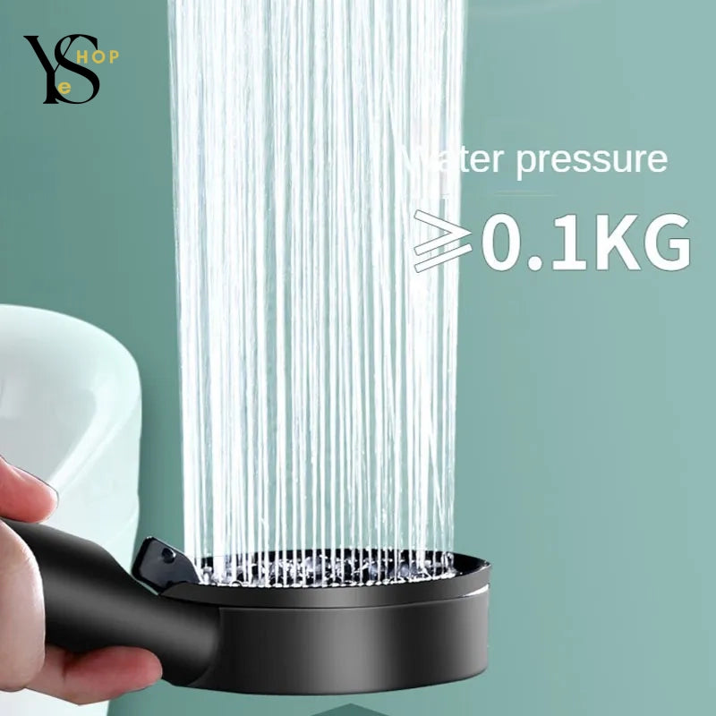 Experience luxury with this adjustable high-pressure shower head, featuring 5 water-saving modes and a relaxing massage function | YeuroShop