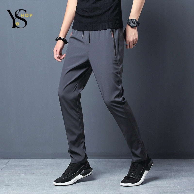 Stay comfortable with these trendy men's quick-dry running pants – lightweight, casual sports trousers with zipper pockets, perfect for jogging | YeuroShop