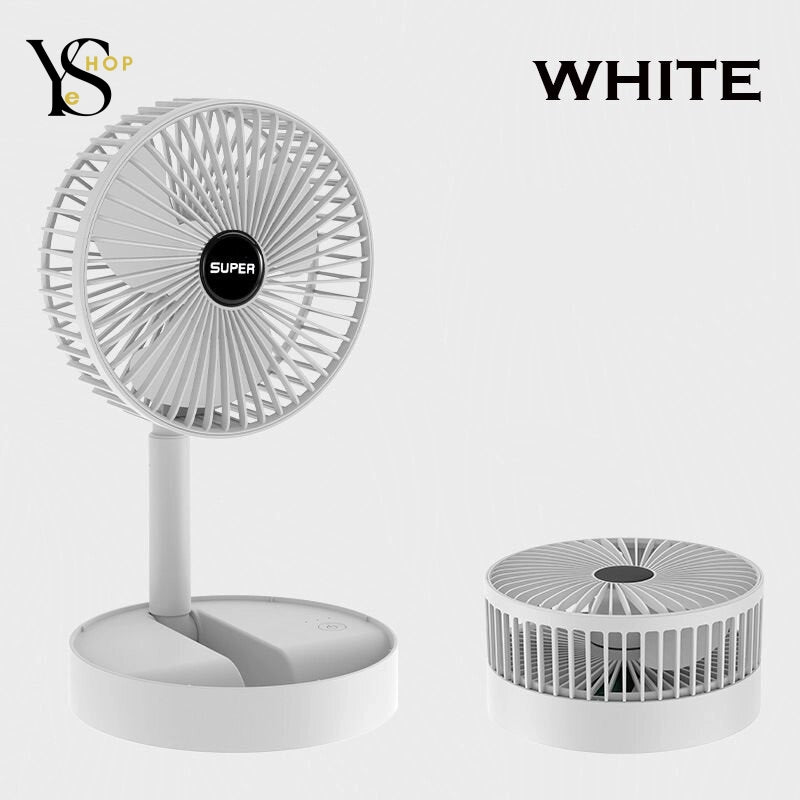 Stay Cool Anywhere with Our Portable Telescopic Stand Fan – 6-Inch Folding USB Fan with Rechargeable Battery, 3 Speeds, Ultra Quiet, and Adjustable Height | YeuroShop