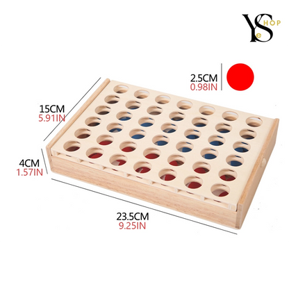 Bring Back Fun Family Moments with Our Classic Blue and Red Wooden Connect Four Game – Perfect for Family Gatherings, Parties, and Travel | YeuroShop