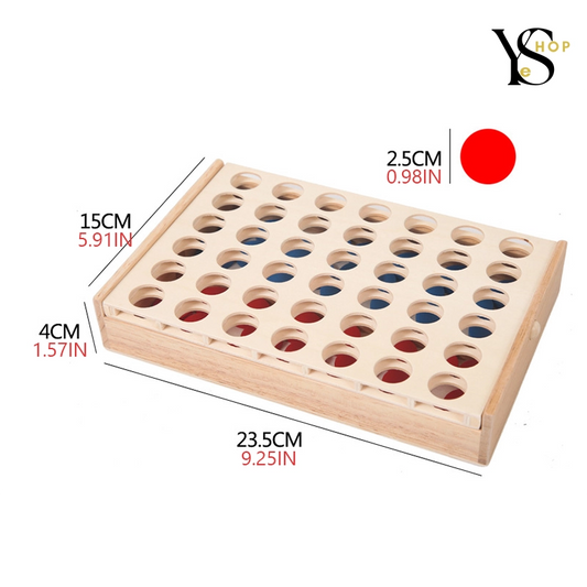 Bring Back Fun Family Moments with Our Classic Blue and Red Wooden Connect Four Game – Perfect for Family Gatherings, Parties, and Travel | YeuroShop