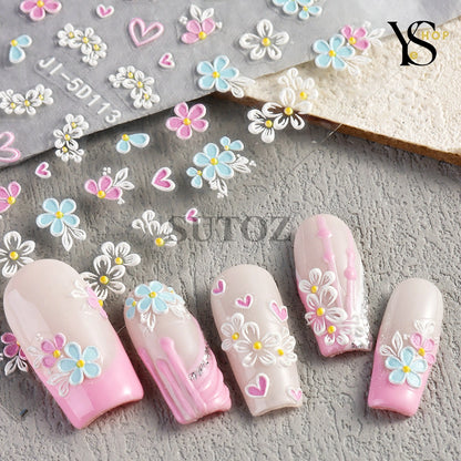 Elevate Your Nail Art with 5D Colorful Flower Stickers – Vibrant Butterfly and Rose Decals for Spring & Summer | YeuroShop