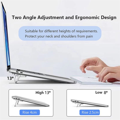 Adjustable Folding Laptop Stand - Ultra-Thin Mini Legs, Portable Support for MacBook & Notebook Cooling | YeuroShop