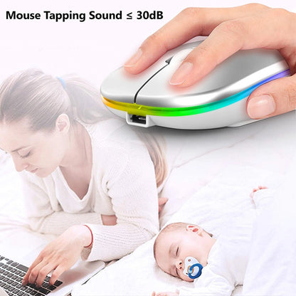 Wireless RGB Bluetooth Mouse - Rechargeable Silent LED Backlit Ergonomic Gaming Mouse for Laptop & PC | YeuroShop