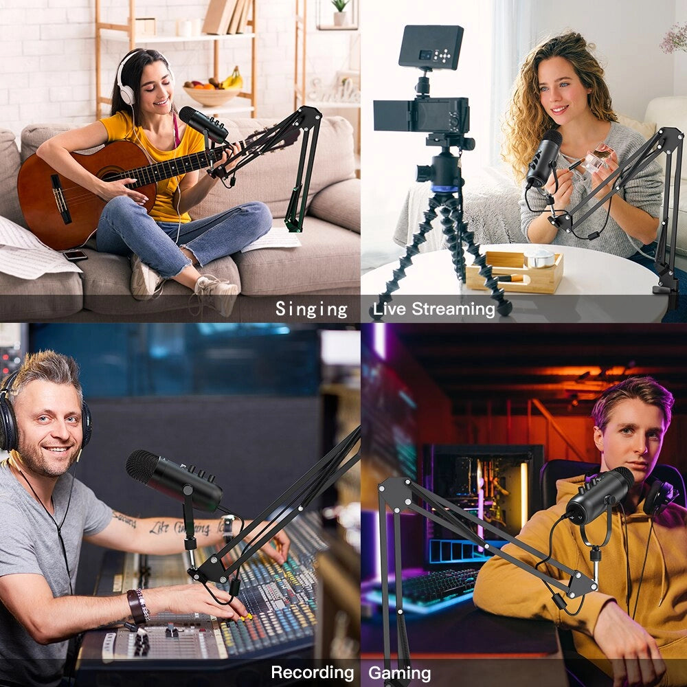 Professional USB Streaming Podcast Microphone with Boom Arm | YeuroShop