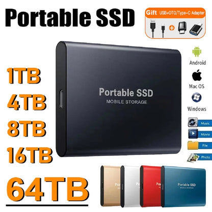 Portable External Hard Drive 1TB/2TB USB3.1 High-Speed SSD 500GB | YeuroShop