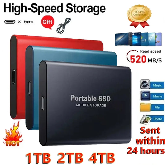 External Hard Drive 1TB Portable SSD 2TB External Solid State Drive USB 3.1, High-Speed Storage | YeuroShop