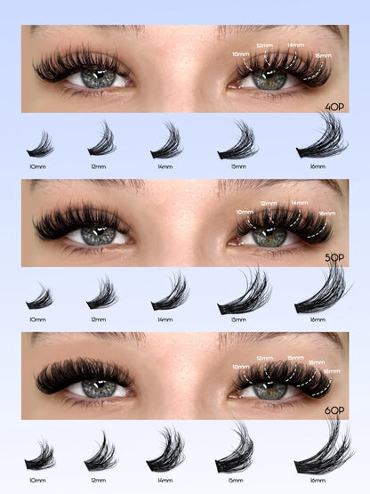 Mixed Volume Cluster Lash Collection - Fake Mink Eyelash Extensions | YeuroShop