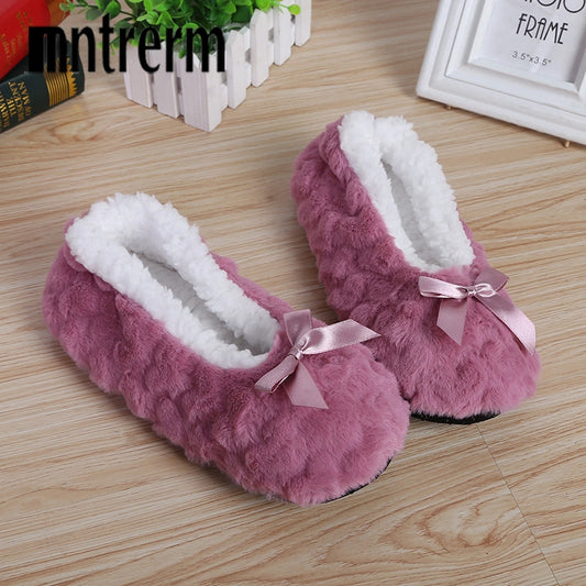 Mntrerm New Cute Indoor Home Slippers – Warm Soft Plush Non-slip Slippers for Women | YeuroShop