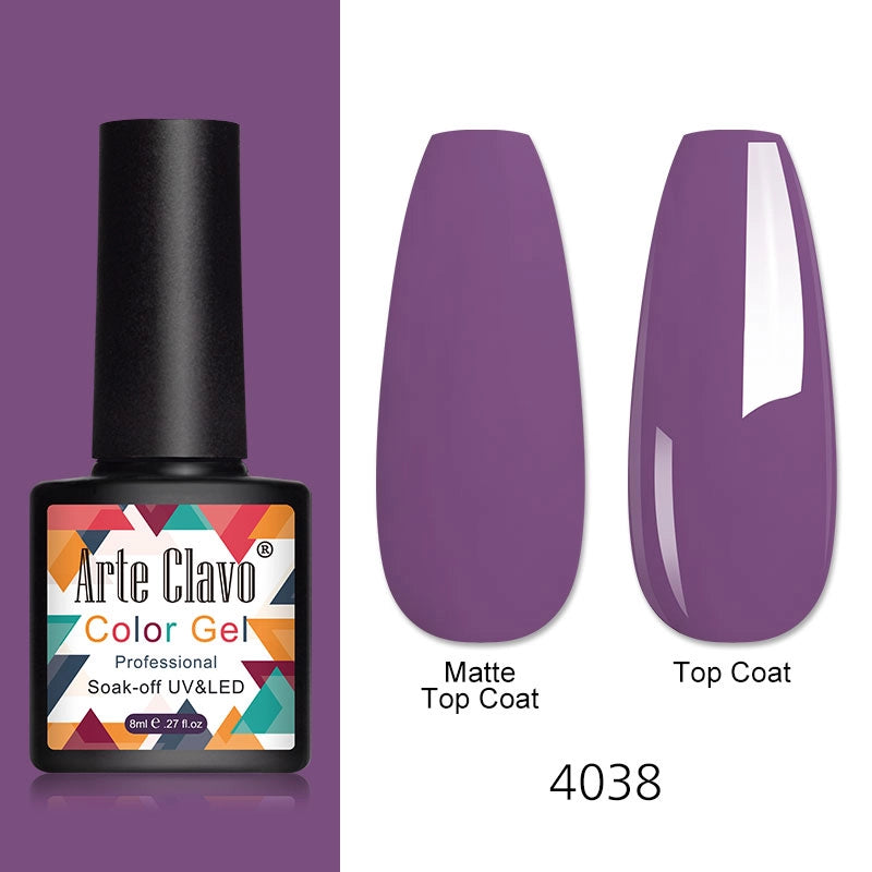 Arte Clavo 8ml Gel Nail Polish – Matte Top & Base Coat, LED Soak Off, Black & White Hybrid Varnish | YeuroShop