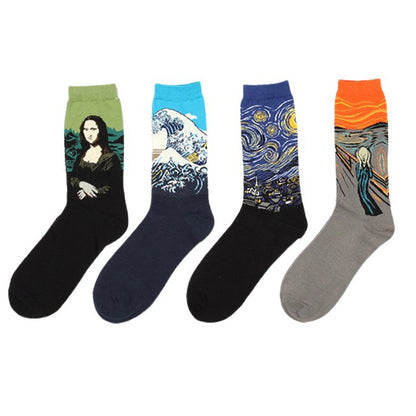 Retro Van Gogh Art Socks – Autumn Winter Collection, Funny Socks for Men and Women | YeuroShop