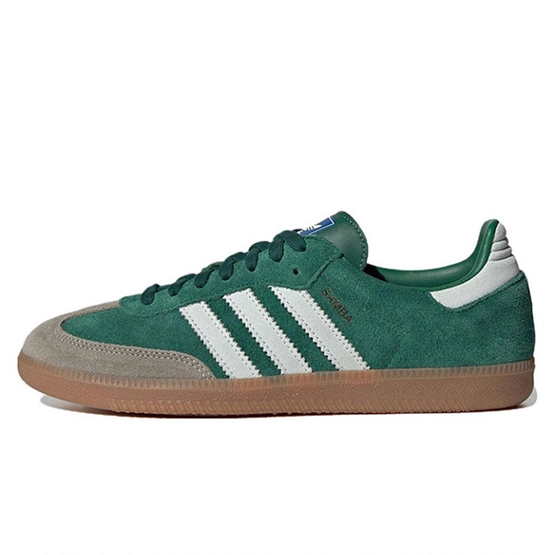 Adidas Originals Samba Low Skateboarding Shoes Unisex Green Tumbled Leather | YeuroShop