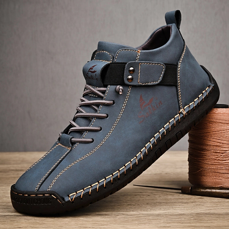 Handmade Leather Casual Men's Shoes - Breathable Leather Sneakers and Ankle Boots | YeuroShop