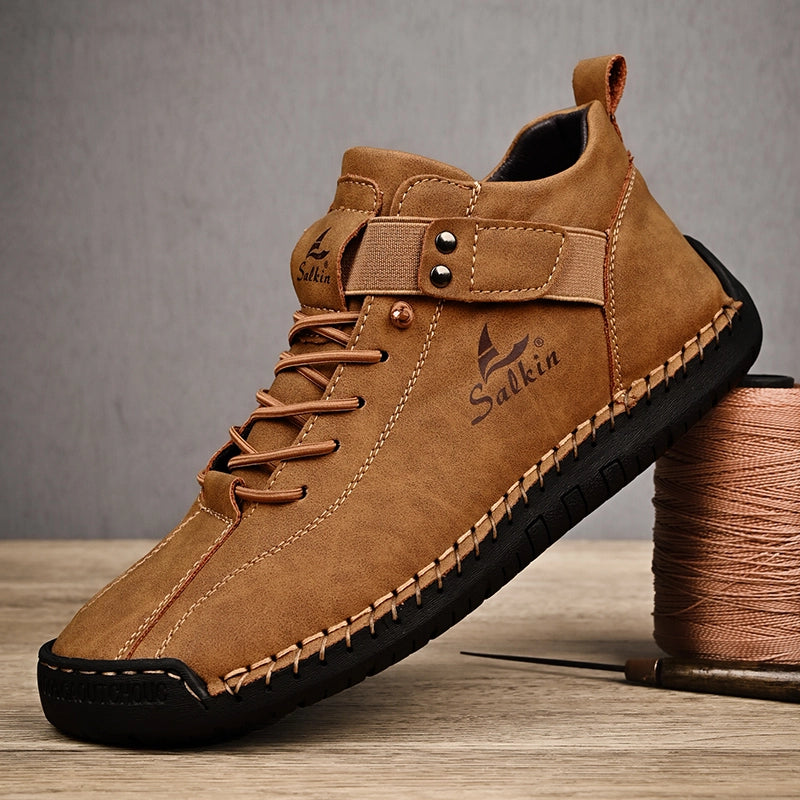 Handmade Leather Casual Men's Shoes - Breathable Leather Sneakers and Ankle Boots | YeuroShop