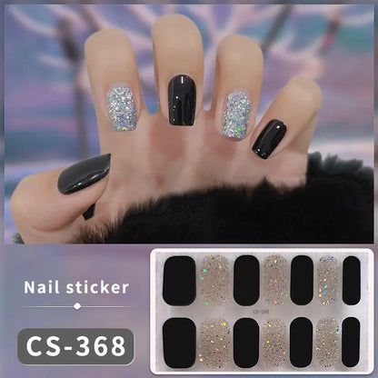 Add a touch of glamour to your nails with our full cover glitter nail stickers. Create a personalized look in no time, effortlessly! | YeuroShop