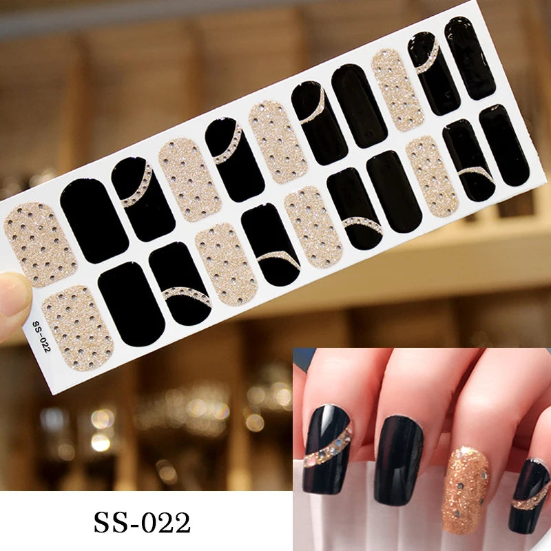 Add a touch of glamour to your nails with our full cover glitter nail stickers. Create a personalized look in no time, effortlessly! | YeuroShop