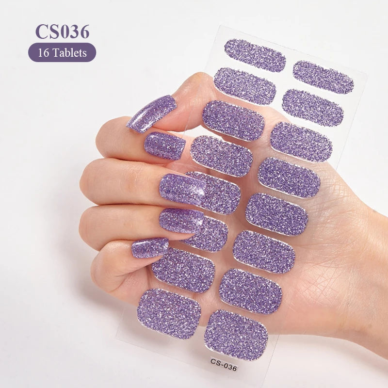 Add a touch of glamour to your nails with our full cover glitter nail stickers. Create a personalized look in no time, effortlessly! | YeuroShop